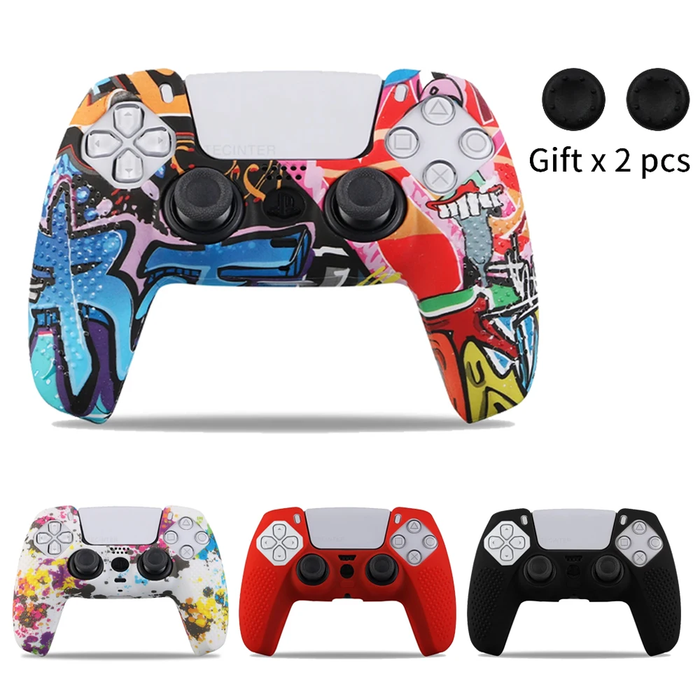Anti-Slip Silicone Case Rubber For PS5 Gamepad Protective Cover Shell Grips Suit For Playstation 5 Controller Accessories
