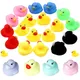 20/10pcs Baby Toys Cute Little Squeaky Rubber Ducks With Squeeze Sound Soft Bath Ducks Funny Water