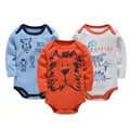 Kavkas 3 Pcs/lot Baby Boy Clothes Set Long Sleeve Autumn Cotton Rompers Cool Print 0-24 Months