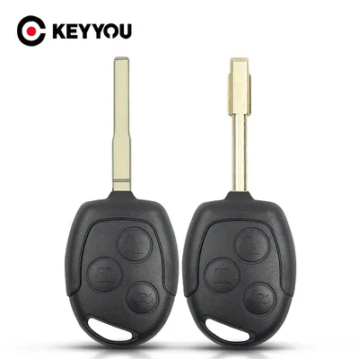 KEYYOU 3 Button For Ford Mondeo Focus 2 3 Festiva Fiesta Transit Key Remote Uncut FO21 HU101 Blade New Remote Car Key Case Shell
