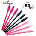 50Pcs Disposable Micro Eyelash Comb Brush Spoolers Makeup Kit Lash Extension Brushes Mascara