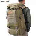 60L Large Military Bag Canvas Backpack Tactical Bags Camping Hiking Rucksack Army Mochila Tactica