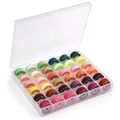 25/20 Colors Set Bobbin Thread Polyester Thread Spools Sewing Machine Bobbins With Storage Box For