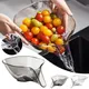 Multifunctional Drain Basket Household Strainers Plate with Handle Vegetable Basin Colanderng Fruit