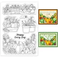 1pc Autumn Thanksgiving Harvest Clear Stamp Happy Every Day Harvest Pumpkin Corn Cabbage Fall PVC