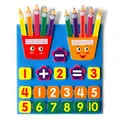 11.8*11.3 In Kid Montessori Pencil Shape Toys Felt Finger Numbers Math Toy Children Counting Early