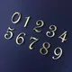Creative Simple Letter House Number Gold Color Acrylic 3D Digital Plate Door Number Sticker Hotel