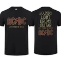 2023 Fashion Tee Men Ac Sounds Light Drums Guitar Dc T Shirt Double-face oversize T-Shirt Graphic