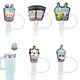 Cute Boba Straw Cover Cap For Stanley Cup Tumbler 10mm Kawaii Bubble Milk Tea Straw Toppers PVC