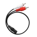 0.25 Meter RCA Audio Cable 3.5mm Female to 2 RCA Male Stereo Adapter Y Cable for HDTV Headphone