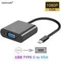 USB C to VGA Adapter Cable Type C to VGA Adapter USB 3.1 to VGA Connector Adaptor HD 1080P for