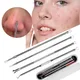 4Pcs Acne Needle Tweezers Set Pimples Squeezing Professional Tools Stainless Steel Cleansing Skin