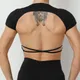 Sexy Hollow Cross Beauty Back Crop Top Short Sleeve Yoga Shirt Women With Pads Fitness Workout Tops