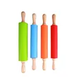 Silicone Rolling Pin Rotating Roller Rolling Pin Kitchen Wooden Handle Rolling Pin Dumpling Skin