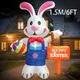 1.8M\6Ft Rabbit Eggs Inflatable Model Paintbrush Luminous Easter Decoration with LED Bunny Doll
