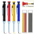 2.8mm Solid Carpenter Mechanical Pencil with Sharpener for Woodworking Construction Long Head