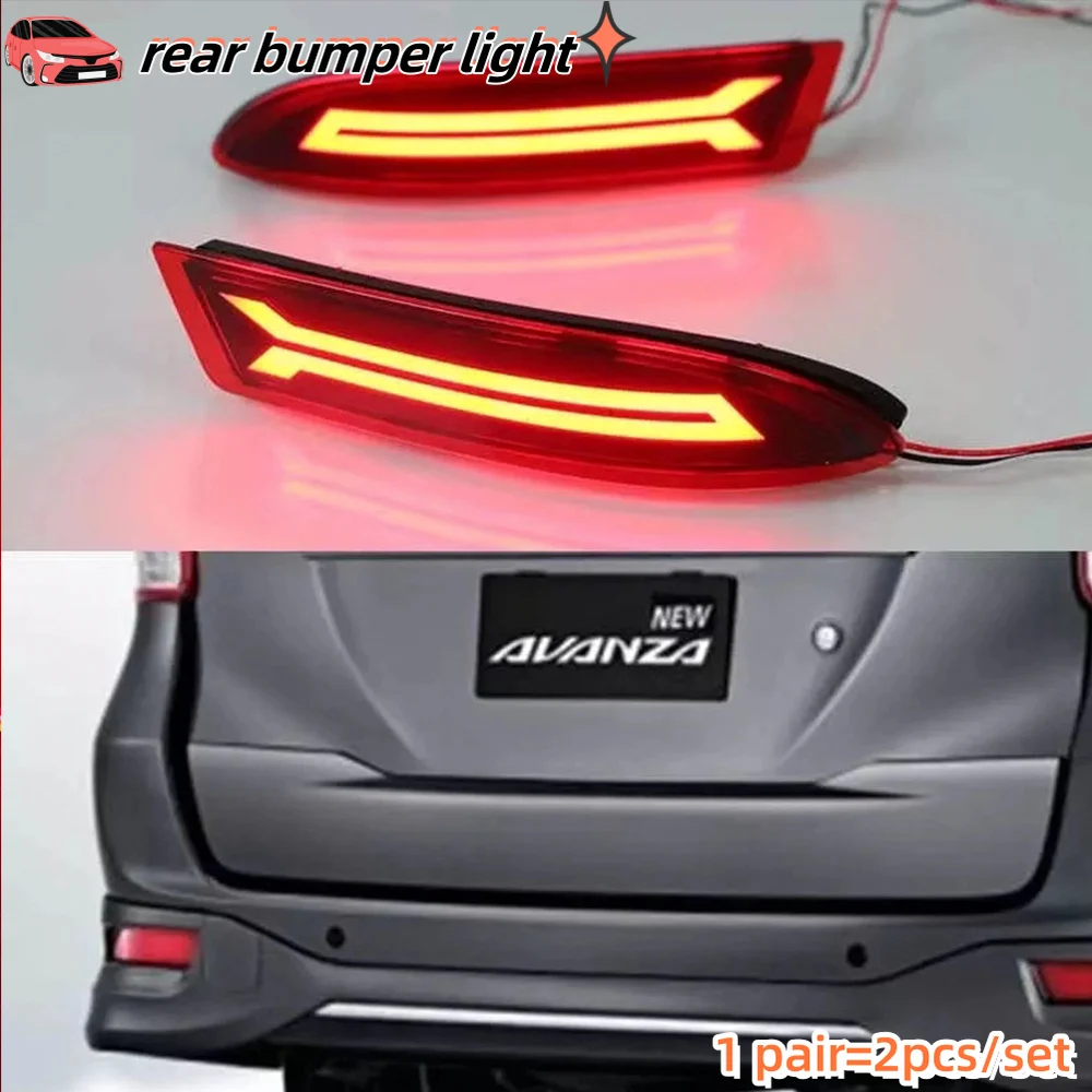 2PCS Per Toyota Avanza 2015 2016 2017 2-in-1 Funzioni 12V Auto LED Posteriore Della Lampada Della Nebbia Paraurti Luce Auto Luce Freno Riflettore