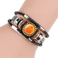 Anime DragonBall Gem Gemstone Cowhide Bracelet Dragon Ball Accessories Hand-Woven Cartoon Dragonball