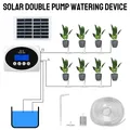 Double Pump Solar Drip System Intelligent Automatic Watering Device for Plants Timer Garden Drip