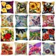 Butterfly Latch Hook Wool Flower Plant Pillow Rug Kit DIY Cross Stitch 3D Yarn Embroidery Kits Rug