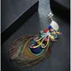 Stylish and elegant style peacock feather brooch high-end crystal pin brooch shawl buckle suit