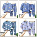 New Children's Autumn Pants Baby Pajamas Baby and Toddler Warm Underwear Set Boy Middle and Girls