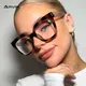 Sexy Square Brown Glasses Frame Women Transparent Anti Blue Light Blocking Female Eyeglasses Fashion