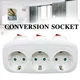 EU Electrical Sockets With ON/OFF Switch Euro Mounted 1 To 3 Way Germany Standard Extensions Adapter