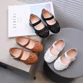 Scarpe Casual in pelle moda per ragazze scarpe da bambino piatte per bambini carino elegante fiore