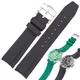 20mm Curved End Rubber Watch Strap For Rolex Submariner Watchband Soft Silicone Black Green Blue