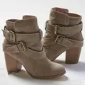 2023 stile europeo Vintage donna tacchi alti stivaletti fibbia gomma Casual scarpe da donna stivali