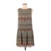 Hemant And Nandita Casual Dress - Mini High Neck Sleeveless: Brown Dresses - Women's Size 8