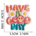 Hot Cartoon Embroidery Patch DIY Smiling Face Stickers Iron on Patches Love Badges Emblem Adhesive