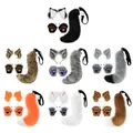 3Pcs Animal Foxes Cat Costume Set Faux Fur Plush Fox Ears Headband with Tail Paw Gloves Adult Animal