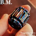 B.M Titanium Damascus Fingertip Gyro Paracord Beads Man Stress Relieving Toys Cool Fidget Toys