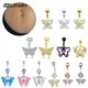 Butterfly Flower Crystal Navel Ring Fashion Body Piercing Belly Bar Retail Piercing Belly Butterfly