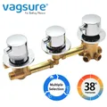 Solid Brass Thermostatic Shower Faucet Shower Room 3 Knobs Thermostatic Control Valve Mixer Tap