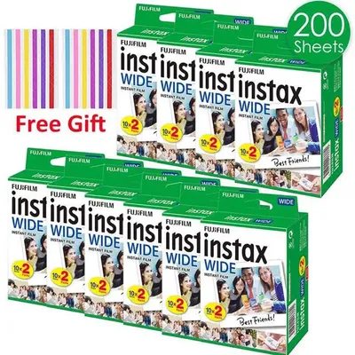 10-200 Sheet Fujifilm Instax WIDE 210 200 300 100 500AF Instant Film Camera Instax Mini 5 Inch Wide Film Photo Paper Genuine