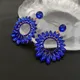 Shine Flower Crystal Drop Earrings Water Drop Geometric Rhinestones Earrings Women Fashion Jewelry