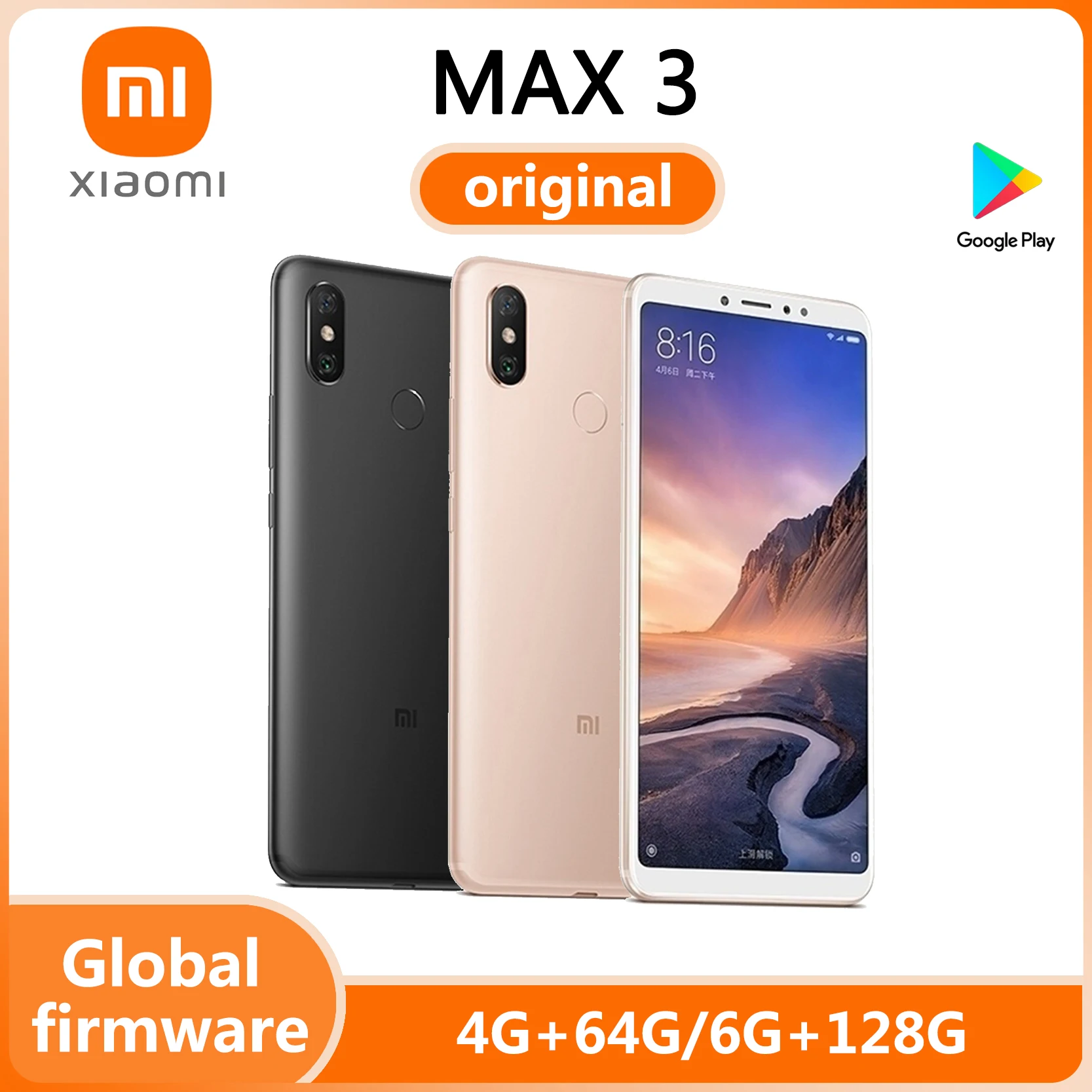 Xiaomi Mi Max 3 Snapdragon 636 Smartphone 6.9 inch Big Screen 5500mAh Battery 12MP Bluetooth 5.0 Androidused phone