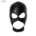 Unisex Latex Balaclava Mask Sexy Role Play Open Eyes And Mouth Headgear Full Face Mask Full Hood