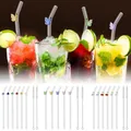 5/6Pcs Reusable Drinking Straws Clear Glass Drinking Staws with Cleaning Brush Cute Butterfly