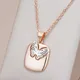Kinel Fashion Pendant 585 Rose Gold Silver Color Mix Hollow Butterfly Pendant Necklace Women Party