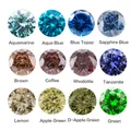 5A 1.0~10.0mm Seablue Green Coffee Dark Blue Cubic Zirconia Stone Round Cut CZ Stone Synthetic