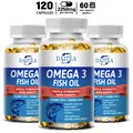 Daitea Omega 3 Fish Oil Capsules - for Nervous System Skin and Hair Health Antioxidants - Easy To