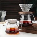 NUBECOM 400/600ml Transparent Tea Coffee Kettle Octagonal Coffee Pot Reusable Glass Coffee Teapot