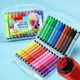 Bview Art 12/24 Colors Washable Watercolor Paint Pens Set Non-toxic Fire Paint Seal Mark Pen for Kid