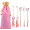 5pcs Marie Cartoon Cat Makeup Brushes Cute Animal Designed Soft Pink Makeup Brushes Set Professional