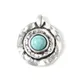 Bohemian Metal Charms Round Antique Silver Color Green Blue Pendants DIY Necklace Women Men Jewelry