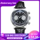 ADDIESDIVE AD2037 Men Quartz Watch Multifunctional 24 Hour Chronograph Black Dial Leather Watches